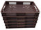 kanister-vertrieb® 5 x Eurobehälter/Stapelkorb durchbrochen, PE-HD Kunststoff, Industriequalität, lebensmittelecht, LxBxH 600x400x90 mm, braun