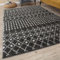 THE RUGS Modern Moroccan Design Living Room and Bedroom Rugs, Non-Shedding & Easy Care (Moroccan Dark Grey/Ivory, 60x110 cm)