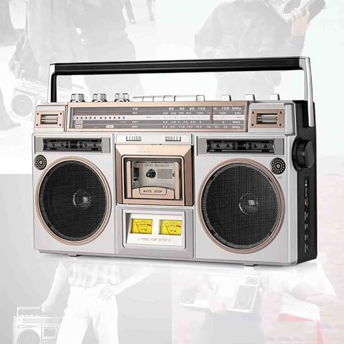 Retro Cassette Radio, CD Tape Player, Classic 80s Style, AM/FM Radio, USB/Micro SD Slots, Aux In, Headphone Jack, Convert Cassettes To USB/SD, For Family Gathering Travel, Two Power Supply Methods