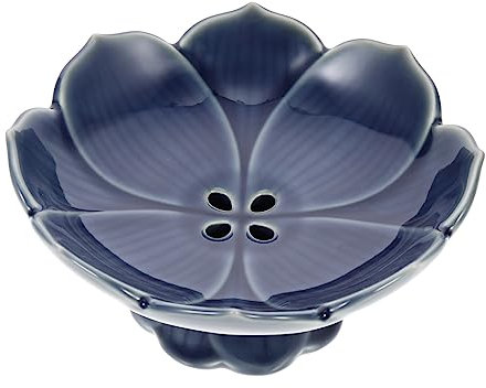 Zerodeko Grand bol à fruits en céramique plateau de desserte saladier en verre décor vintage bol décoratif coupe à fruits motif lotus bol de fruits de style chinois noix plat de fruits base