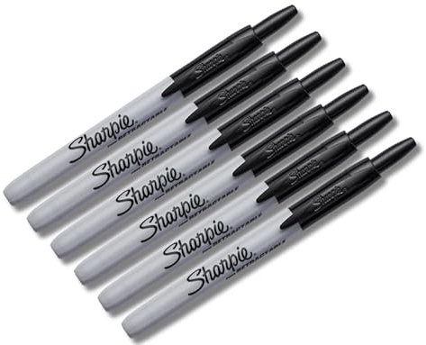 Sharpie einziehbare Permanentmarker | Feine Spitze | Schwarz | 6 Zählen