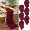 6 Stück Seihtuch Tischläufer Burgunderrot,55 x 300 cm Weinrot Rustikaler Gaze Stoff Boho Tischläufer Käsetuch Cheesecloth Tischläufer Hochzeit Tischdecke für Hochzeitsfeier Brautparty Tischdekoration