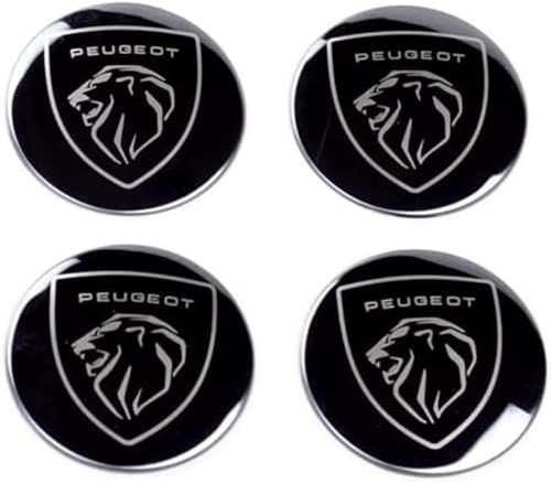 QVBGFF 4 Stück Nabendeckel/Nabendeckel Aufkleber,für Peugeot All Models 60 mm Verschleißfest und Langlebig,Wheel Caps Ersatz Autozubehör