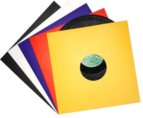 sdroceRyaM 10 custodie per dischi in vinile da 30,5 cm, con foro, 5 colori, copertine per album in vinile con fori, antistatiche e colorate, Colorato.