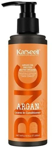 KARSEELL Leave-In Conditioner Ohne Ausspülen Feuchtigkeitspflege Trockenes Geschädigtes Gefärbtes Haar Arganöl Maca Kollagen Anti‑Frizz Glanz Weichheit Hitzeschutz Alle Haartypen 200ml
