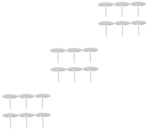 Amosfun 18 Pcs Clous de montage en acier inoxydable patisserie pâtisserie décorations d'ongles pour nail art gâteau fleur clou pour gâteau outils de décoration de fleurs de gâteaux Silver