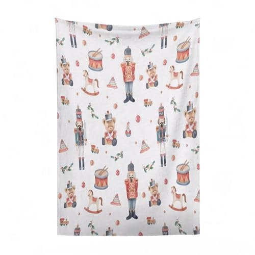 EYLOZS Kuscheldecke flauschig & super weich - hochwertige Fleecedecke auch als Wohndecke,Sofadecke & Wohnzimmer geeignet,Nussknacker-Muster. Das Aquarellmuster ist ideal für Geschenkper, Baby100x130cm