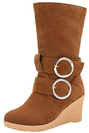EJIMUQO Regalini Natale Bambini Stivali Donna Con Tacco 42 Beige Stivali Marroni Donna Pelle Stivali Ginocchio Donna Invernali Stivali Donna Camoscio Senza Tacco Stivaletti Moto Donna Con Tacco