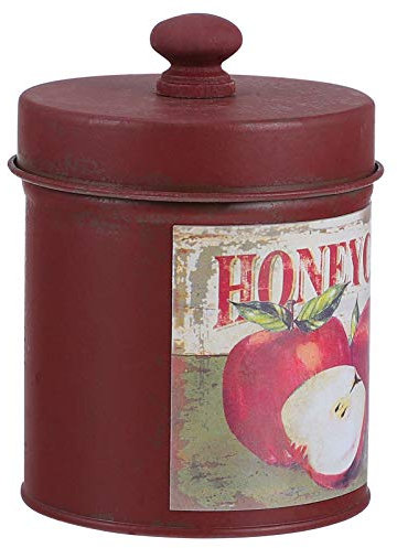 Krug, Krug, Vase, Vintage-Stil, Sukkulenten-Pflanzen, Eimer mit Deckel, französische Landhaus-Aufbewahrungseimer-Vase, französische Blumenvase, Box, verzinkte Blumenbehälter, Bauernhaus-Kanister(Red)