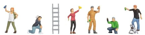 NOCH TT Figuren Graffity Sprayer, detailreiche Figuren für Spurweite TT, ideal für Dioramen und Modelllandschaften