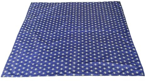 BundleBean - Compact Waterproof Picnic Blanket Navy/Gold Bees – Large 140cm – Packable, Washable Outdoor Mat with Drawstring Sack and Ripstop Bottom – Ideal for Travel, Toddlers, Changeing Mat
