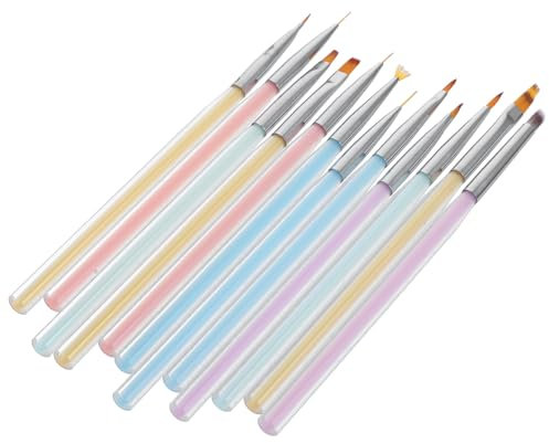 Healvian Lot De 12 Pinceaux Pour Nail Art Pinceaux De Gravure Et Stylos Pour Nail Art Pour Femmes