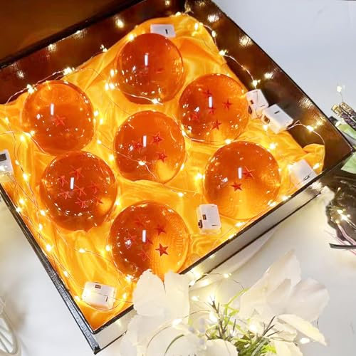 Likai 7 Stück Kristallkugeln für Anime-Fans, 7,6 cm dekorative Harzkugeln für Heimdekoration, Weihnachtsgeburtstagsgeschenk für Kinder und Erwachsene