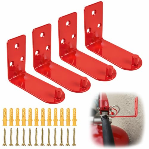 Fire Extinguisher Holder, 4PCS Fire Extinguisher Holder Wall Hook | for Universal Fire Extinguisher Holder for Fire Extinguishers Up to 9 kg, for Schools, Offices, Hotle with Screw