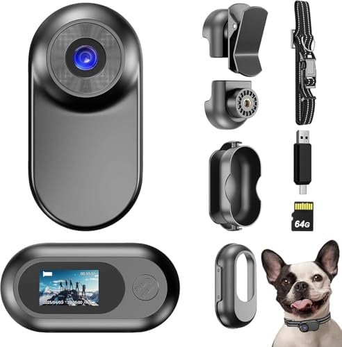 Action CAM, Cámara Deportiva 360° & HD 1080P Cámara de Casco Mini Cámara de Video Corporal con Pantalla de 0.85'', Cámara de Acción soporta Visión Nocturna Automática para Moto y Bicicleta