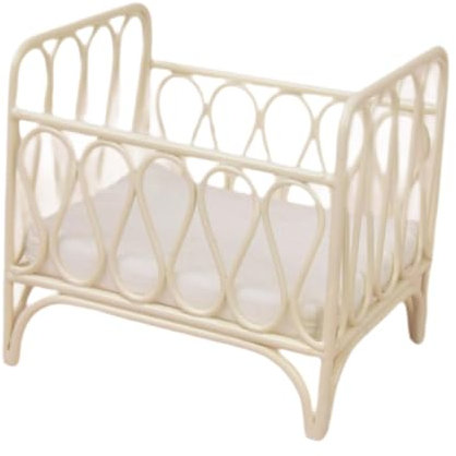 Puppenhaus Krippe Bett 1/12 Mini Metall Bett für Puppenhaus Baby Doll Kinderzimmer Möbel Miniatur Puppenzubehör