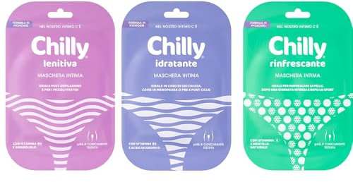 Chilly Set 3 Maschere Intime, Mix Lenitiva-Idratante-Rinfrescante, con Vitamina B5, pH 5.5 PROVALE E SCEGLI QUELLA CHE PIU' TI SI ADDICE