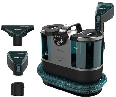 Cecotec Limpiador Aspirador de Tapicerias y Alfombras con Cable Conga 7000 Carpet&Spot Clean Steam Max. 1700W, Vapor, Depósito Agua Limpia 1600ml y Agua Sucia 950ml, Radio de Acción 9m