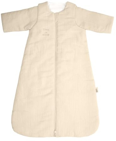PERLETTI Baby Schlafsack 2.5 TOG aus Bio-Baumwolle mit Reißverschluss und Abnehmbaren Ärmeln - Winterschlafsack für Neugeborene Winter Früling Herbst für Kleinkind Mädchen Jungen