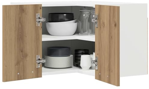 vidaXL Hängeschrank Artisan-Eiche und Weiß 57 x 57 x 40 cm