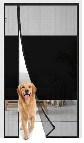 URBZUE Magnetic Fly Screen Door 90x210cm – Opens Both Ways, Privacy Protection, Powerful Magnets, Durable Tear-Resistant Mesh, No Drill Installation, Keeps Insects Out, Balcony & Patio, Black