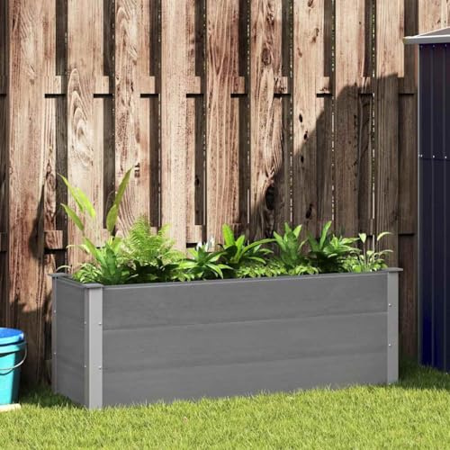 Massbinet Garten Hochbeet WPC 150 x 50 x 54 cm Grau
