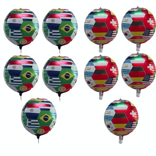 10 Pcs World Cup Football 2026 Party World Flags Balloons For Soccer Fans Match Day Decor Birthday Fan Zone Stadium Vibes Decor For Men And Women Fans Living Room Home Bar Dining Room Decoration