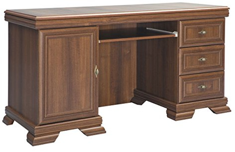 Schreibtisch Sentis 06, Farbe: Dunkelbraun - 77 x 147 x 60 cm (H x B x T)