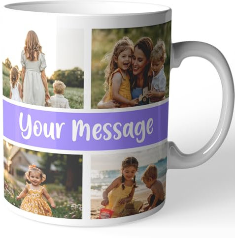 Hippowarehouse Personalised Mug Collage Photos and Message for Dad Mum Best Friend Girl boy Company Logo Fathers Day Mothers Cup Ceramic 11oz