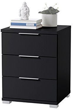möbelando Nachtkommode Nachttisch Bettkommode Nako Nachtkonsole Kommode Nelli I Schwarz