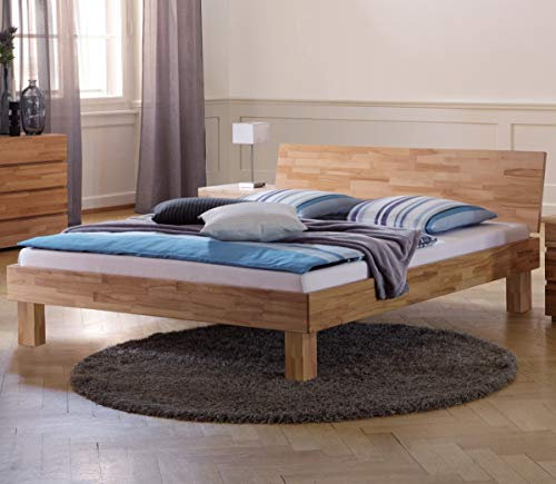 Hasena Wood Line Bett Kernbuche Kopfteil Varus Füße Cantu 20 140x220