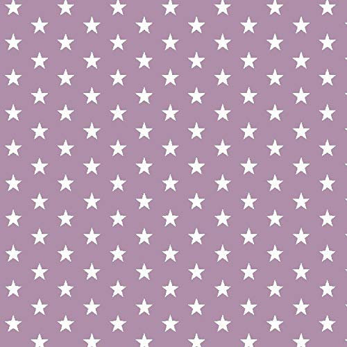 babrause® Baumwollstoff Sternchen Flieder Webware Meterware Popeline OEKOTEX 150cm breit - Ab 0,5 Meter