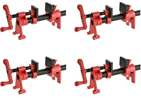 Bessey BPC-H34 3/4-Inch H Style Pipe Clamp, red (Pack of 4)