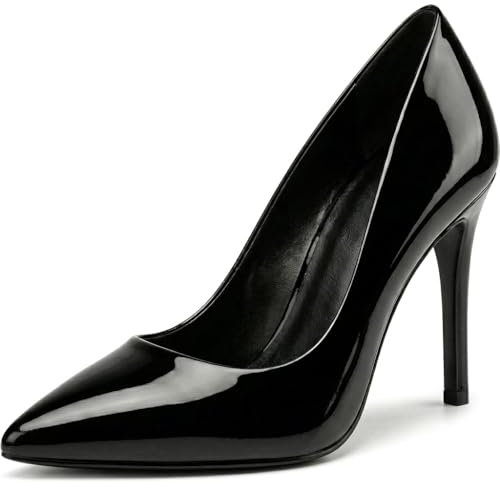 Women Stiletto High Heel Pointed Pumps Ladies Party Clubbing Work Court Shoes Size 3-12 (11 UK, Black Paten)