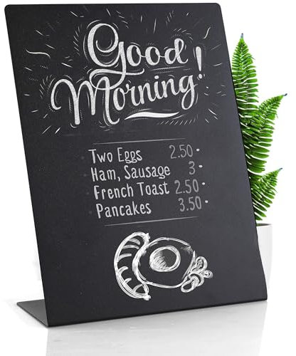Kleines Kreidetafel-Schild aus Metall, A4 – Essensschilder für Party-Buffet, Mini Kreidetafel Schilder, Lebensmittel-Ausstellungskarte, Küchentisch-Kreidetafeln, stehende Menütafeln für Hochzeiten
