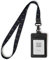 SENLLY Carte Porta Badge Identificativo Pelle PU con Cordino da Collo, 2 Tasche per Carte e 1 Finestra Trasparente ID, Badge Card Holder per Donne e Uomini