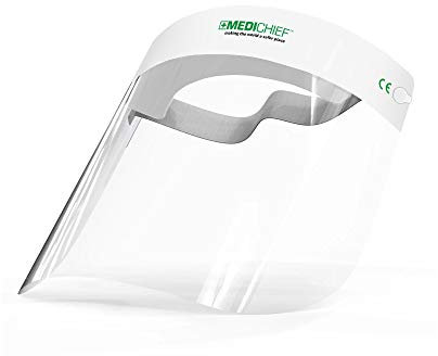 Protector Facial/Visor Facial Premium Medichief (Paquete de 10 Unidades) Visor Facial Completo, Protector Facial Transparente con Protección Antiempaño, Protector Facial de Seguridad Aprobado (MFS1)