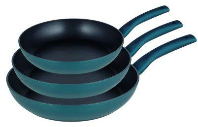 Michelino 3 TLG. Pfannenset Ø 20, 24, 28 cm alle Herdarten Induktion Nora Petrol Pfannen Set