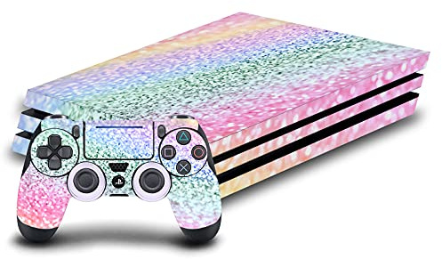 Head Case Designs Offizielle Monika Strigel Einhorn Regenbogen Kunst Mix Vinyl Haut Gaming Aufkleber Abziehbild Abdeckung kompatibel mit Sony PlayStation 4 PS4 Pro Console and DualShock 4 Controller