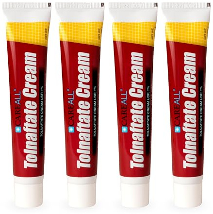 CareAll Tolnaftate Cream USP 1%, 1.0 oz. Tube (4 Pack), Effective Antifungal Treatment and Itch Relief for Athlete’s Foot, Jock Itch, Ringworm, Compare to Leading Brand