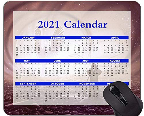 2021 Kalender Mauspad mit Feiertagen, Mönch Engel beten Mauspads