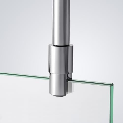 Heilmetz Duschwand-Stabilisierungsstange 500 mm für 6/8/10 mm Glas, 2 Stück | Mit 19 mm 304 Edelstahl Stabilisator, Glasclip mit 360° Drehung, Deckenmontage Stabilisator für Duschwände