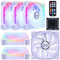 DS Addressable RGB 120mm LED Fans (6 Pack, G Series) with Controller for PC Cases, CPU Coolers & Radiators