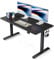FEZIBO Height Adjustable Electric Standing Desk, 140 * 60cm Stand up Table, Sit Stand Home Office Desk with Splice Board, Black Frame/Black Top