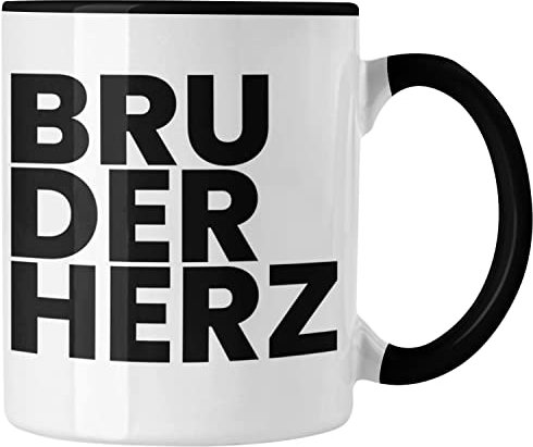 Trendation - Bester Bruder Tasse Geschenk Geburtstag Weihnachten Lustig Bruderherz Geschenkideen Erwachsen (Schwarz)
