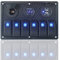 FanPaYY Pannello interruttori a bilanciere 6 Gang Dual USB Slot Socket Cigarette Lighter Digital Voltage Display Light per Marine Car Boat RV Scooter Truck Vehicles