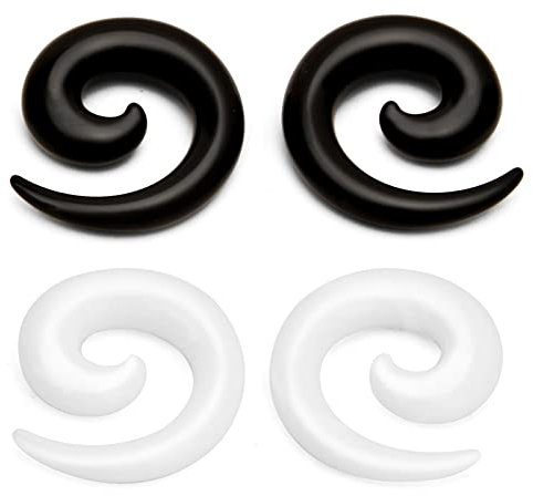 Briana Williams 2 Paar Acryl Ohr Dehnschnecke Dehner Spirale Set 4-12mm Dehnsichel Dehnschnecke Expander Piercing