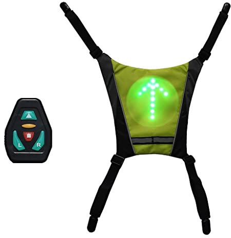 Blinker Licht Rucksack, Radfahren Bike Reflektierende Rucksack mit 5 LED-Signalanzeige, LED Drahtlose Fernbedienung Sicherheit Blinker Licht Rucksack für Radfahren, Laufen, Gehen, Joggen