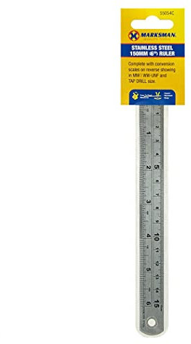 5 X 6 Stainless Steel Rule Metal Set Engineers Measuring Ruler Hand Tool 150mm | Measuring Tools for Woodworking Painting Craft, Silver Tone