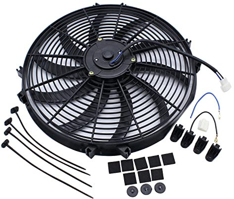 SHLPDFM Ventilateur de refroidissement, électrique, universel, 12 V, 120 W, 16, avec kit de montage